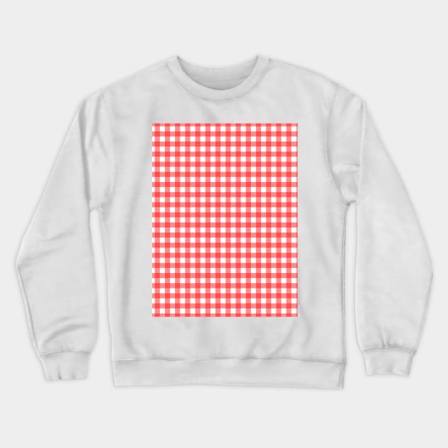 Red Plaid Checkers Crewneck Sweatshirt by mareescatharsis